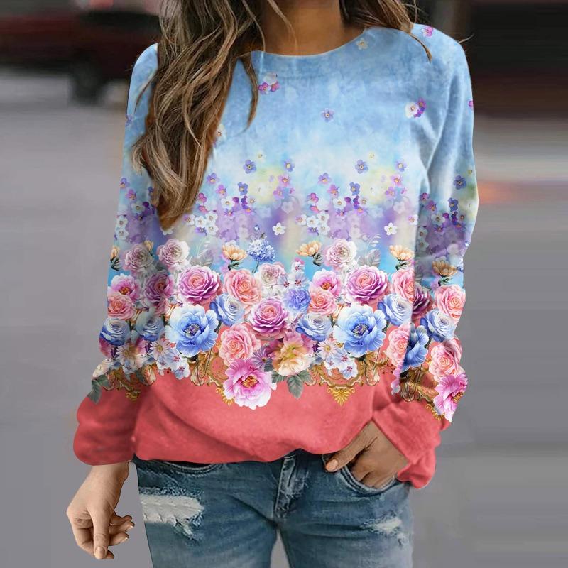 Autumn Flower Bird 3D Printed Long Sleeve Women's Street Wear
