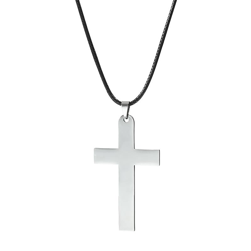 

Fashion Stainless Steel Cross Pendant Necklace For Women Men Rope Chain Charm Necklace Cool Boys Girls Punk Hip Hop Jewelry Gift 50cm