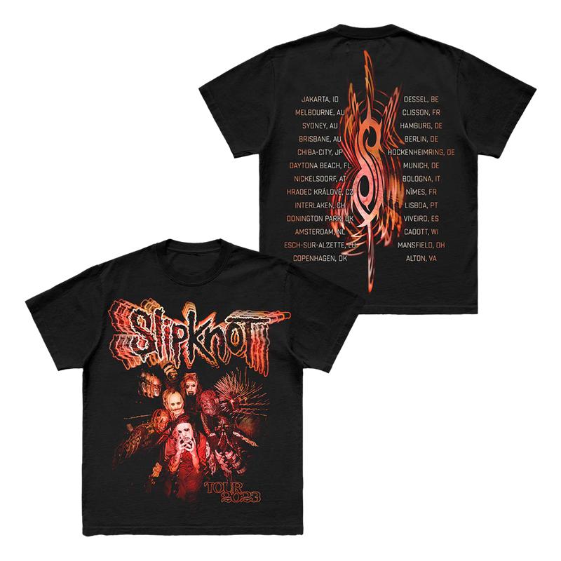 Vintage Gewaschen Slipknot Nu Metal Alternative Metal Band Gedruckt Baumwolle T-Shirt Herren Damen Tee Sommer Lässig Mode Kleidung Tops Streetwear