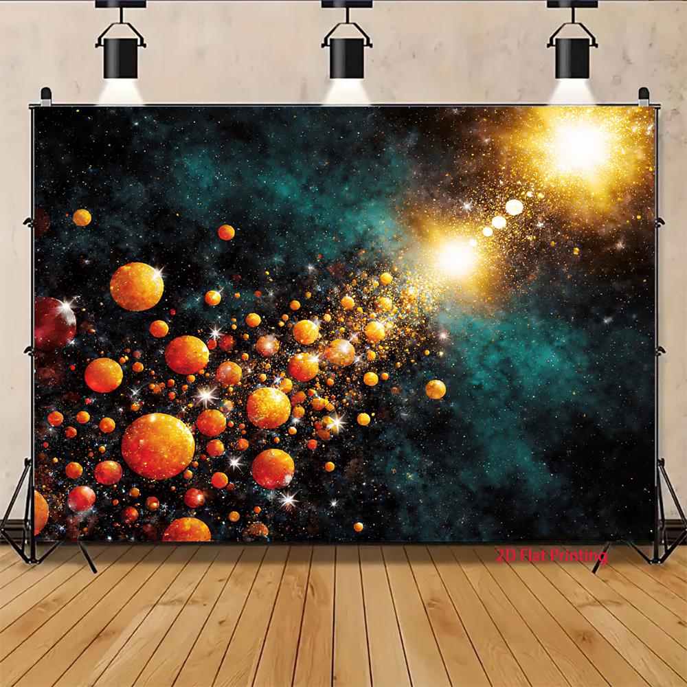 2D Plane, 1 Piece - "Cosmic Dance": A Magical Journey Through Starry Vortex, Party Props Background Fabric