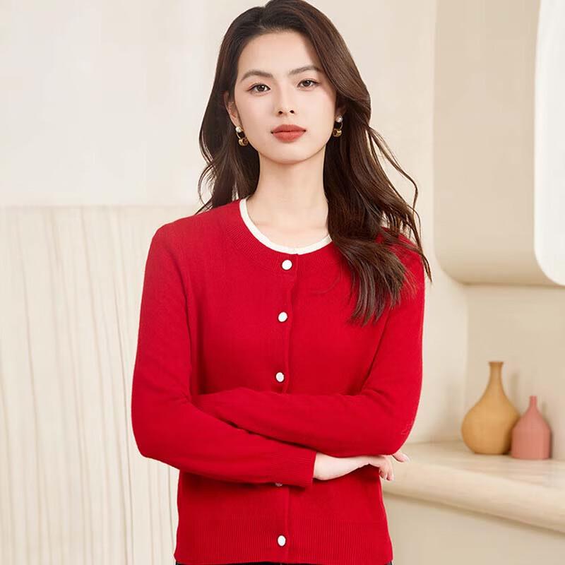 JESSIE Women's Slim-Fit Wool Blend Knit Cardigan