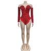 Sequined Long Sleeve Solid Color Jumpsuit with Shorts - Women's Fashion Europe America