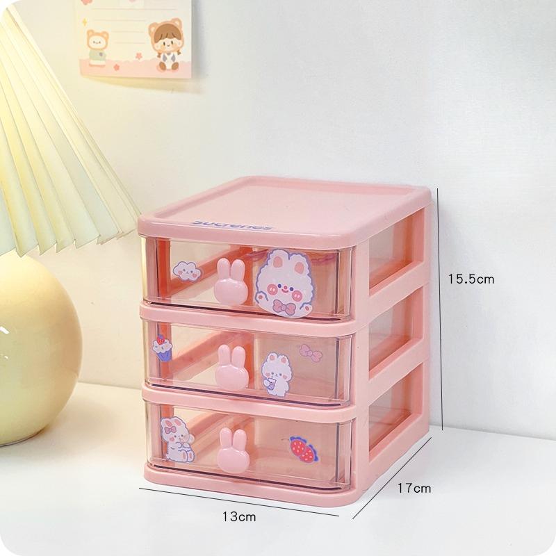 Schreibtisch-Aufbewahrungsbox Organizer Schülertisch Transparente Schubladenbox Niedlicher Aufbewahrungsständer für Kinder Haaraccessoires Organizer für Kleinteile