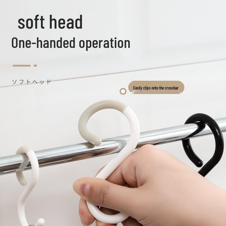 S-Shaped Anti-Scratch Hook for Kitchen/Bathroom Door - Multi-use for Keys, Wardrobe, Large S-Hook