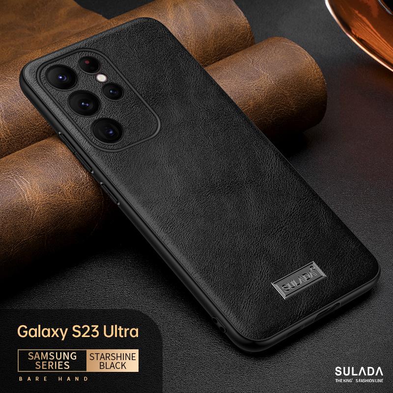 Custodia in Pelle PU Premium per Samsung Galaxy S23 S23 Ultra Plus Sottile Elegante Presa Morbida Antiurto Anti-Graffio Cover Protettiva