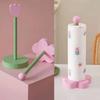 Wooden Tulip Flower Paper Towel Holder Stand Vertical Kitchen Roll Bathroom Tissue Storage Organizer Countertop Desk Decor