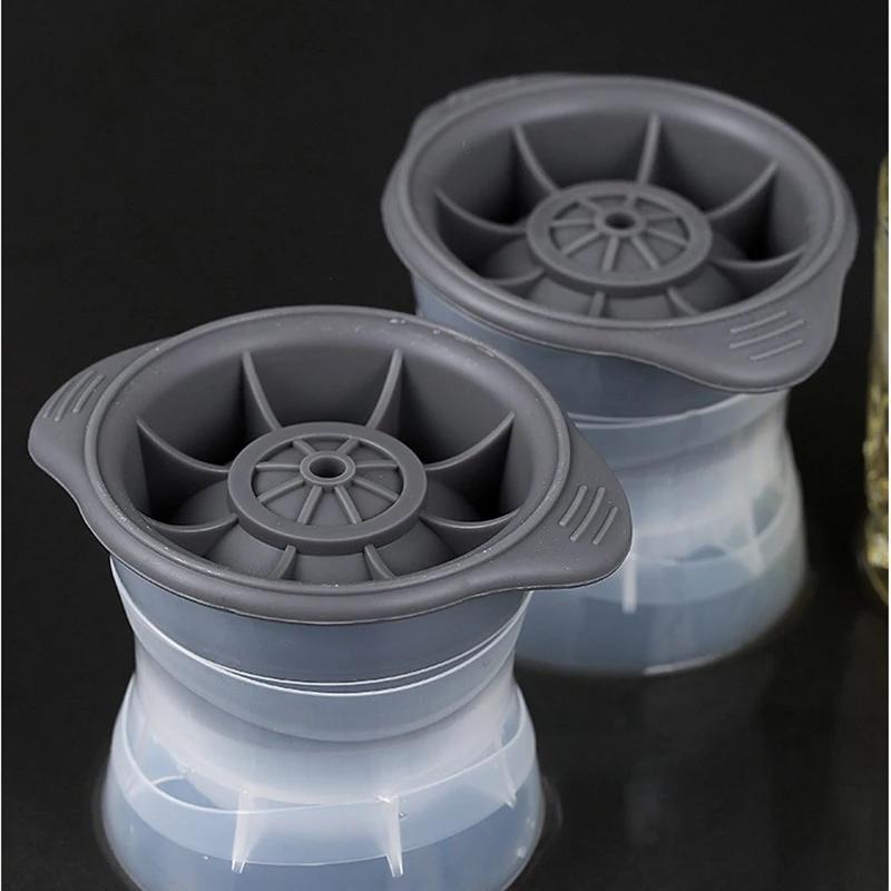 Silicone Whiskey Ball Ice Maker Food Grade Silicone Ice Hockey Mold Ice Grid Circular Ice Box Summer Home Bar Kitchen Ice Tools