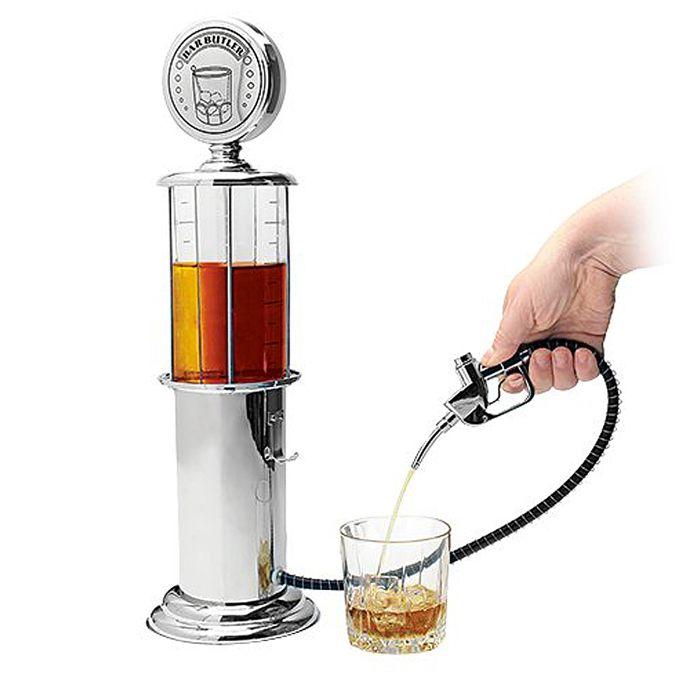 Beverage Dispenser - Mister Gadget - Gas Pump - Silver - H48.5 X L14 X D16 Cm argento