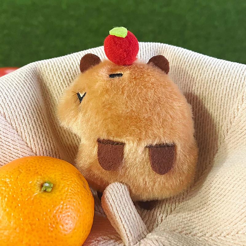 Capybara Plush Adorable Keychain Soft Toy  Bags Featuring Cute Design Apple