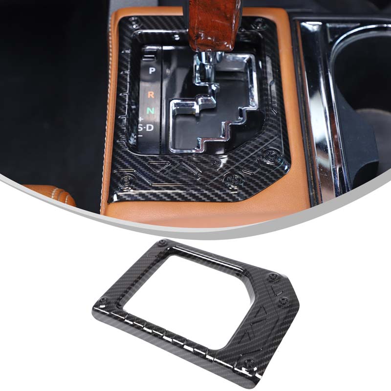 ABS Carbon Fiber For Toyota Tundra 2014-2025 Car Center Control Shift Panel Water Cup Decorative Frame Stickers Car Accessories