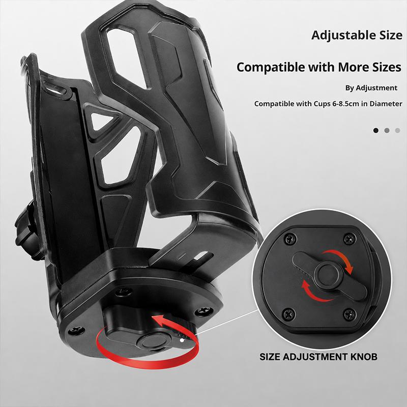 SEAMETAL Motorcycle Water Bottle Holder 360° Adjustable Bike Cup Mount Quick Release Drink Bracket Universal for E-Bike Scooter