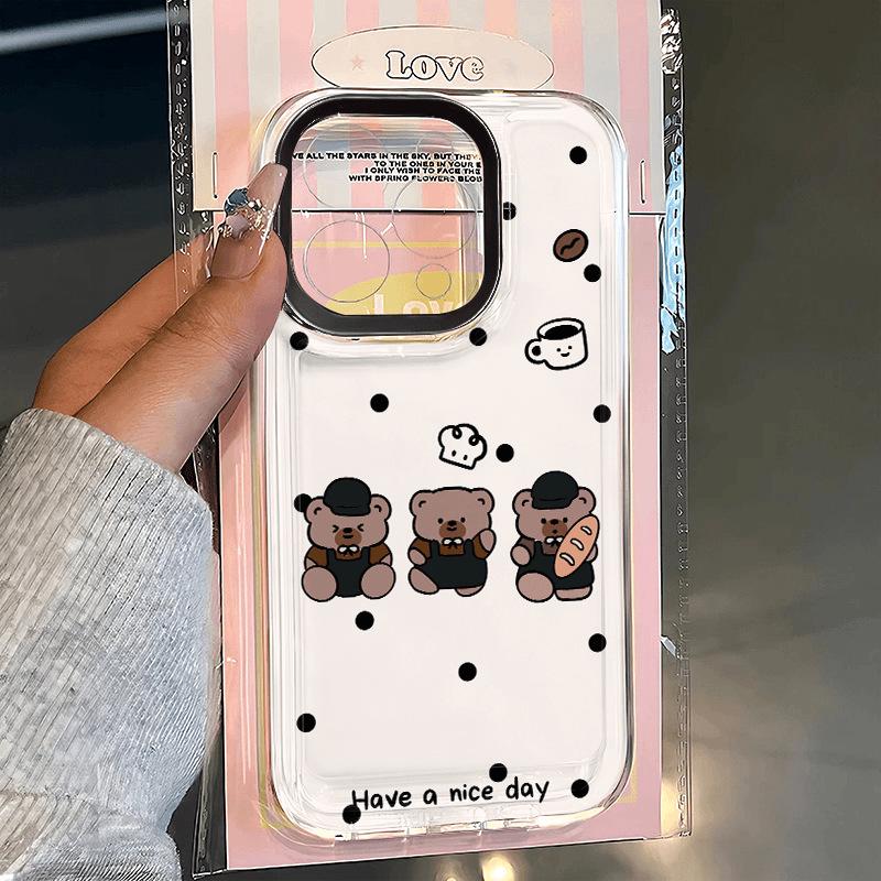 

Polka Dot Bear Soft Case for iPhone 15/14/13/12 Pro Max/11/XR/XS, Female iPhone 13 Pro