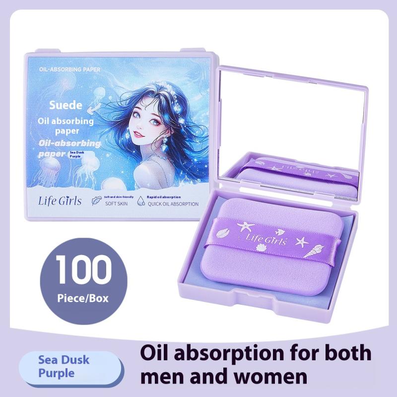

100 шт. матирующие салфетки для лица, портативные, для удаления жирного блеска, очищающее средство для лица, контроль жирности, маслопоглощающие, инструменты для очищения лица фиолетовый