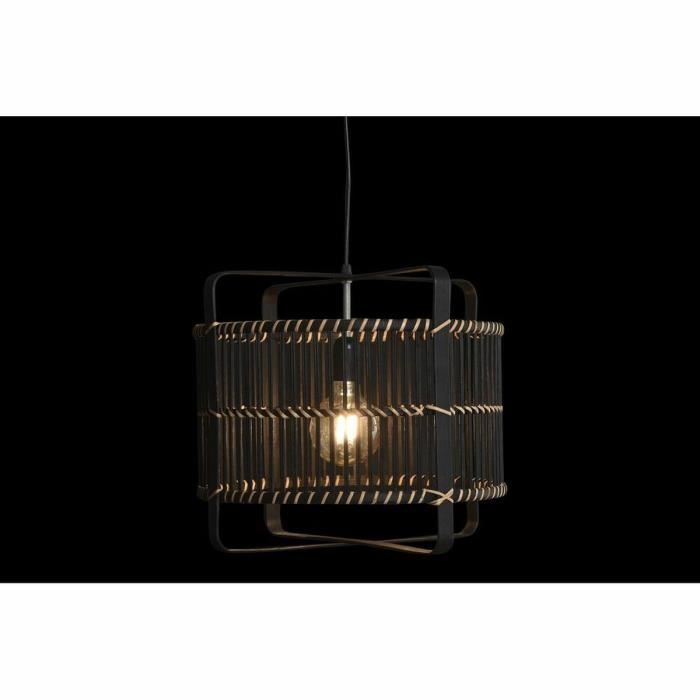 Plafonnier - Bambou - Noir - 50W - 220V - 40x40x35cm