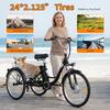 6MSKS 24" elektrische driewieler 250W krachtige motor 36v15ah afneembare batterij langste actieradius 31 mijl recreatie