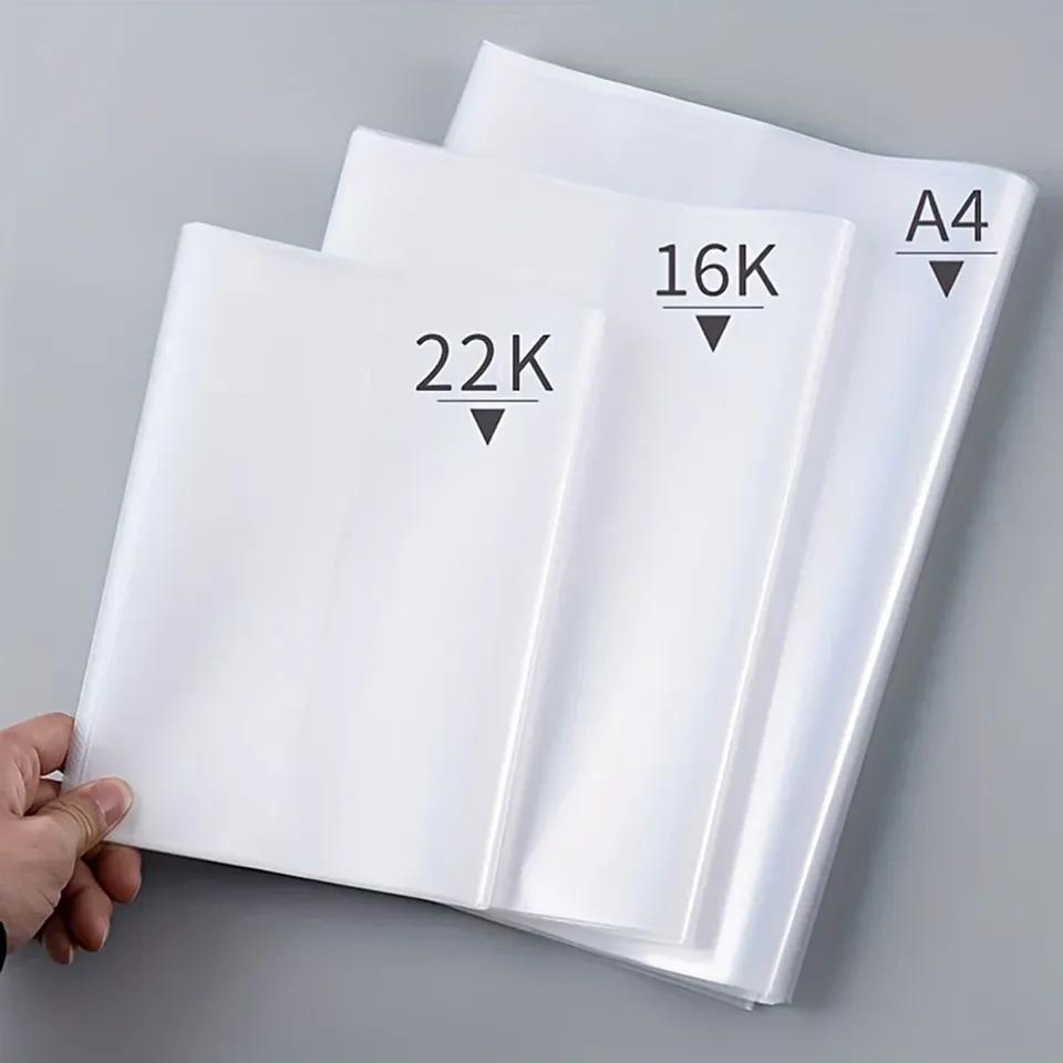 10KS A4/16K/22K Průhledný plastový obal na knihy Samolepící uzávěr Vodotěsný a odolný proti opotřebení Knihy Ochranný obal z PVC