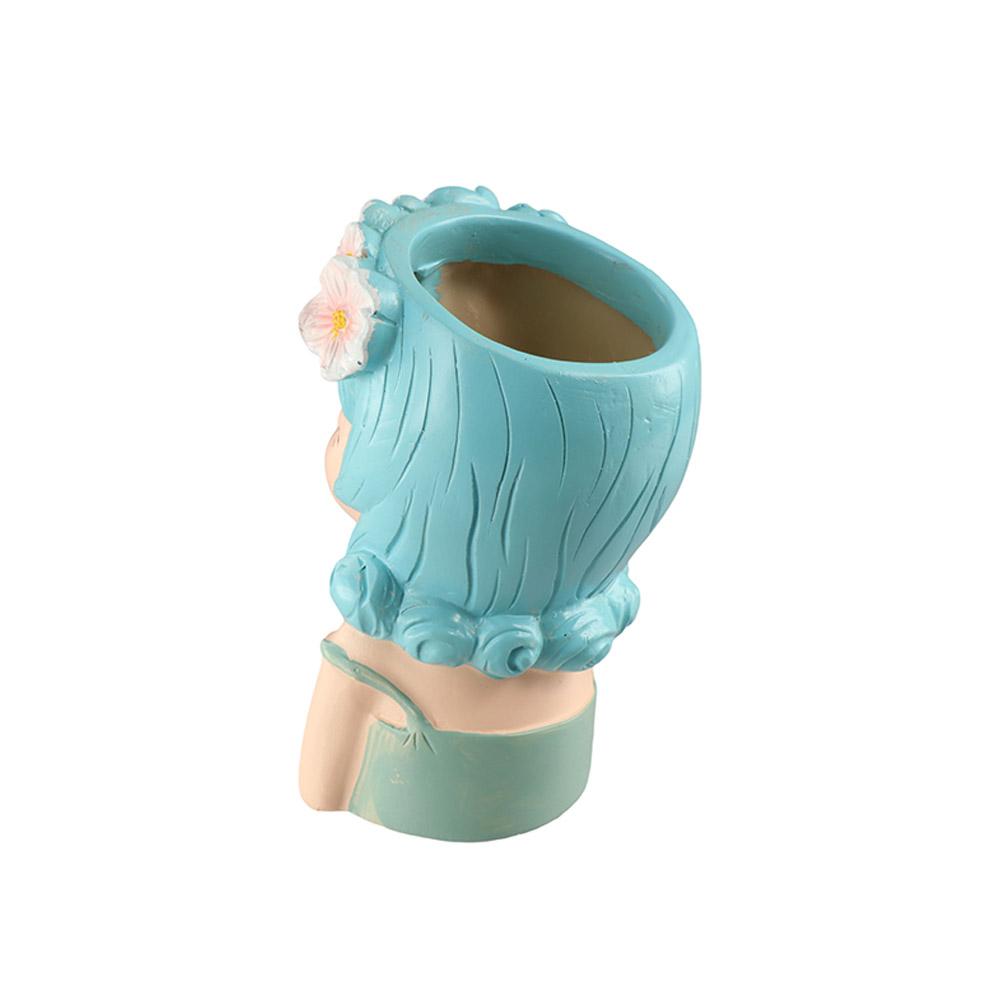 Resin Fairy Flowerpot Girl Statue Succulent Planter Pot Face Planters Pots  Office