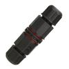 Easy To Use IP67 Waterproof Electrical Connector Cable Wire 3 Pin Screw Fixed Black Outdoor Socket For Electrical Wire
