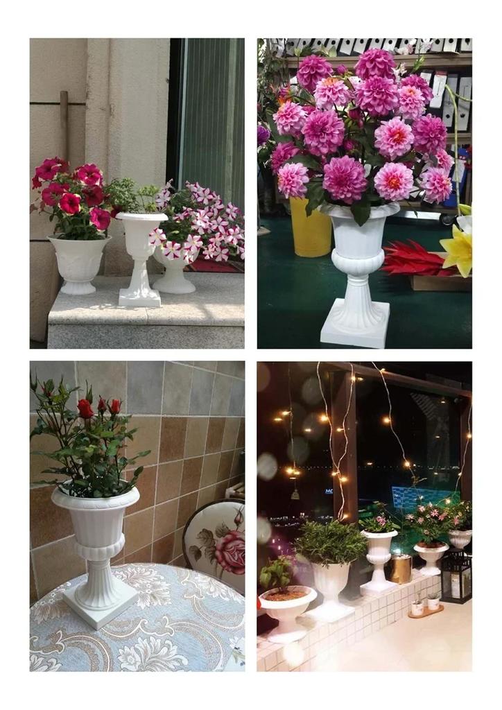 Black White Plastic Vase Wedding Stage Large Vase Decoration Home Furnishings Garden Balcony Courtyard Flower Pot Ornaments