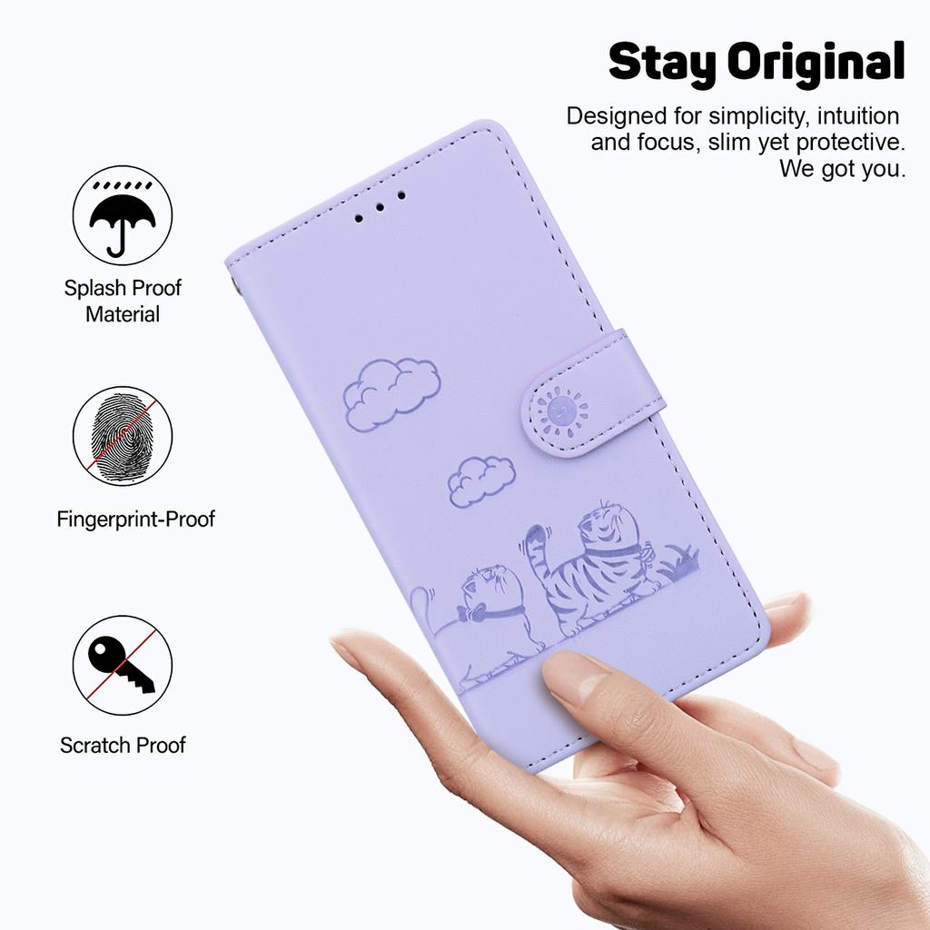 For Xiaomi Poco F7 Pro 5G/F7 Ultra 5G/Redmi K80 Pro 5G/K80 5G Case RFID Blocking Kitten Pattern TPU+PU Leather Phone Cover