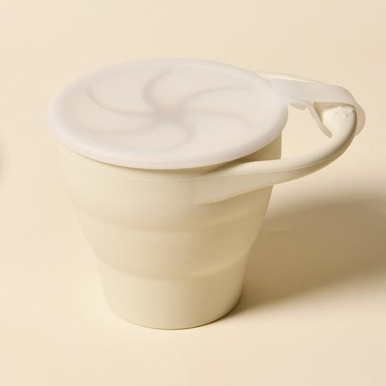 Snack Cup Soft Silicone Baffle 350ml Large Capacity Leak-Proof Foldable Portable Snack Container Kids Microwave Safe Fruit Biscuit Holder