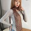 French Retro Polka Dot Lace Silk Scarf - Stylish, Versatile, Striped, Lightweight Ribbon for Spring/Summer