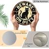 2D Flat 1pc, 8x8 In, Vintage Aluminum Metal Sign - Black Cat "BEWARE ON DUTY" Rustic Wall Decor for Farmhouse, Home, Garage, Bar, Garden & Coffee