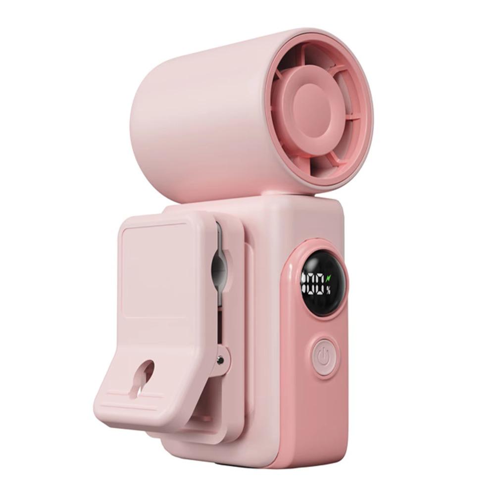 

LED Display Personal Cooling Fans 3000mAh Battery Handheld Fans Portable Clip-On Fan Camping розовый