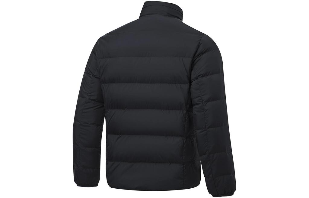 Men's Jacket Li-Ning Fitness Series Down Jackets Men's Black Stand Collar Moderate Down Jacket