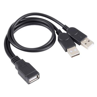 USB Female To 2 USB Male Cable, Length: About 30cm