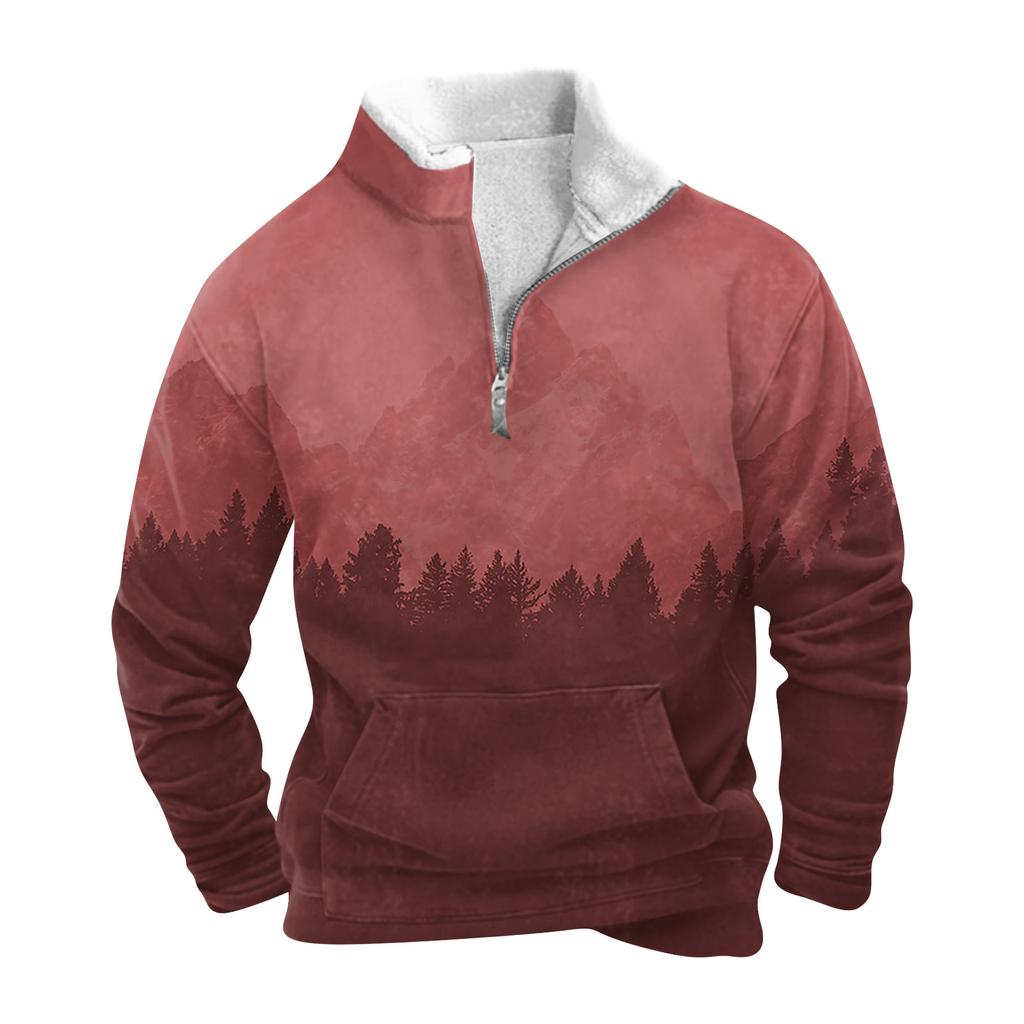 Sweat-shirt à col montant pour hommes, pull décontracté d'extérieur, printemps et automne