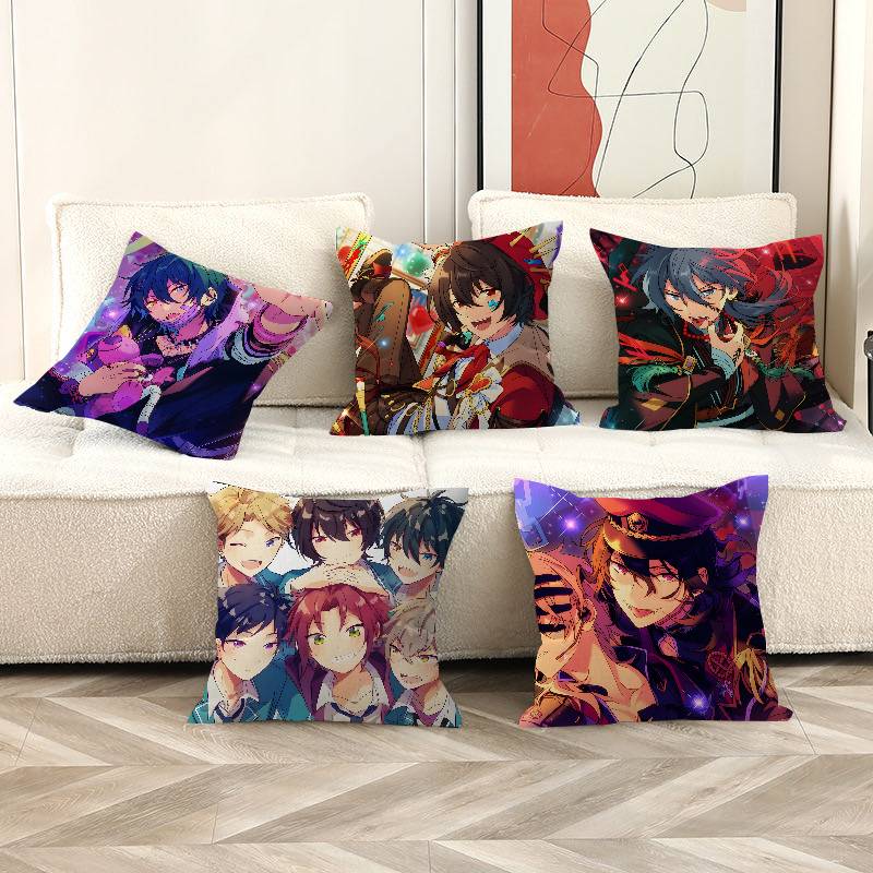 E-Ensemble-Stars Sparkling-Idol Cushion Cover Pillow Cover Decor Pillowcase Printed Cushion Case for Couch