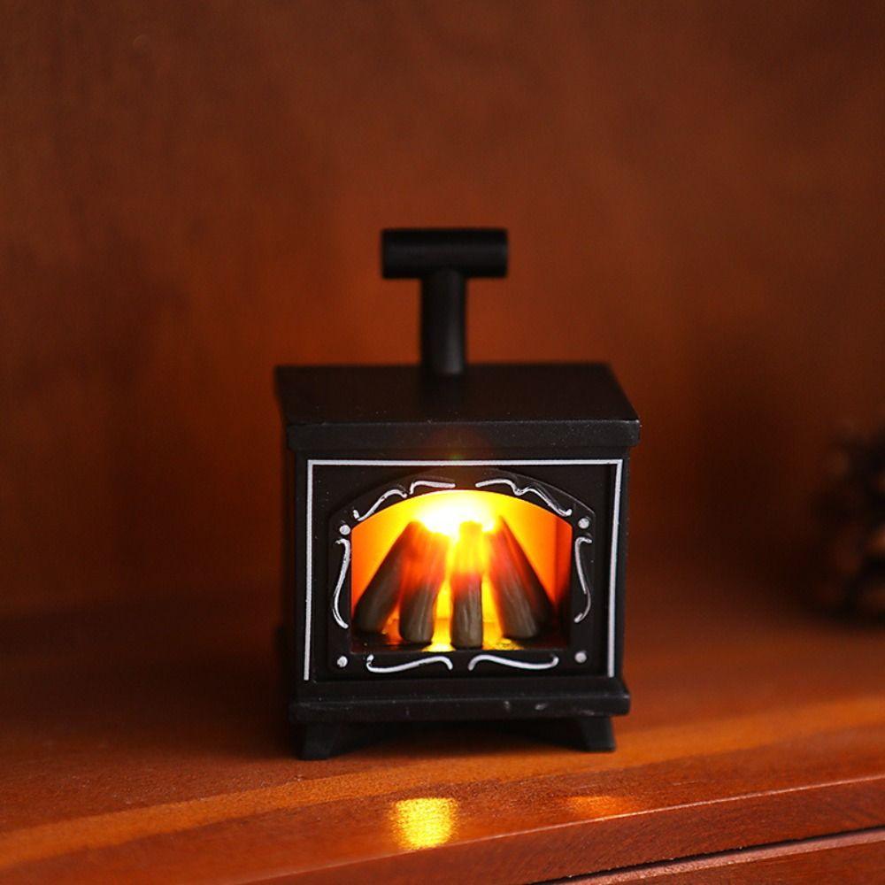 Retro Mini LED Kaminlampe Kreatives elektronisches Kerzenlicht Weihnachts-Halloween-Dekor