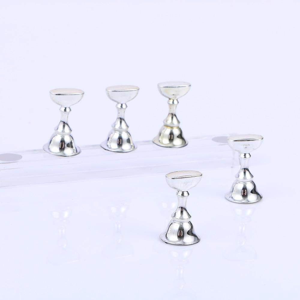 5 Pcs/set False Nail Tips Display Stand Holder Set Magnetic Clear Showing Shelf Practice Holders