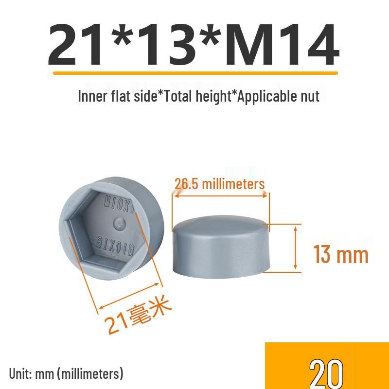 Hex Nut Protective Dust Cap for Flat Head Screws