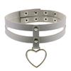 Harajuku Soft Girl Heart Pendant Choker, Black PU Leather Short Clavicle Necklace