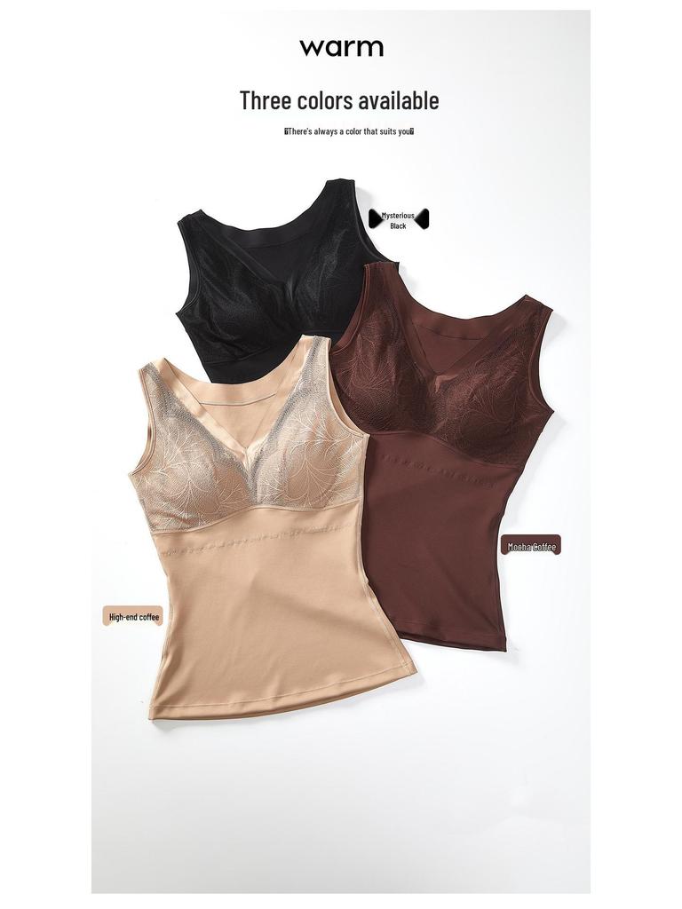 Seamless Shaping Top with Removable Pads and Integrated Bra