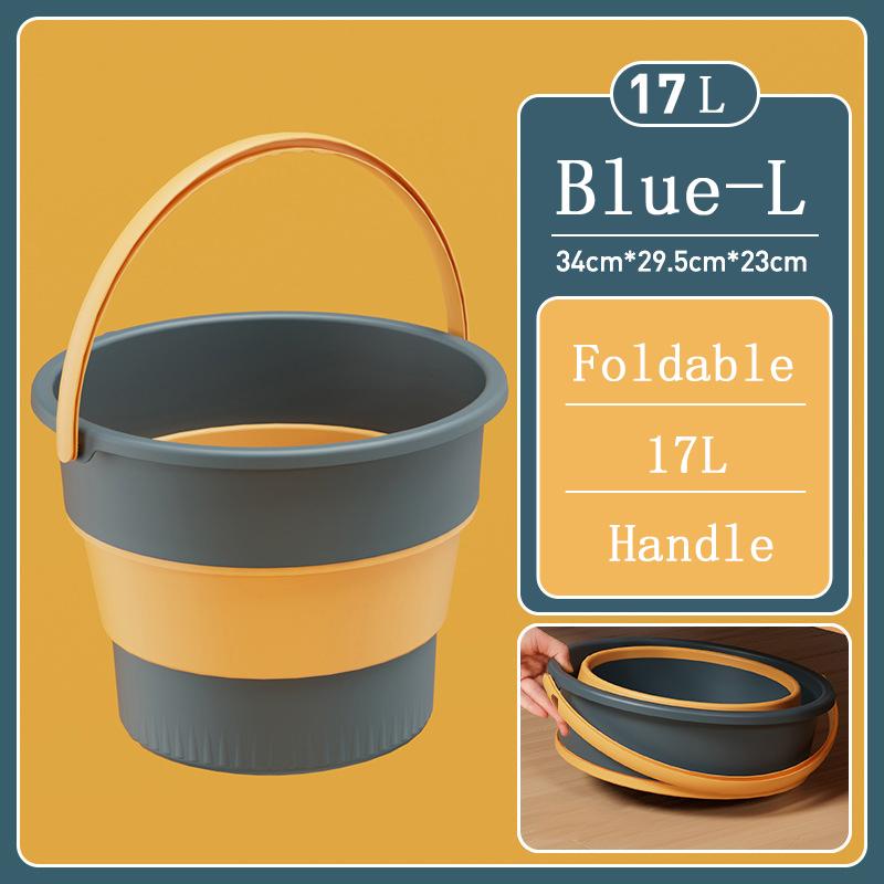 Silicone Collapsible Bucket for Car Wash and Fishing Multifunctional Basin Large Capacity Household Items 17L
