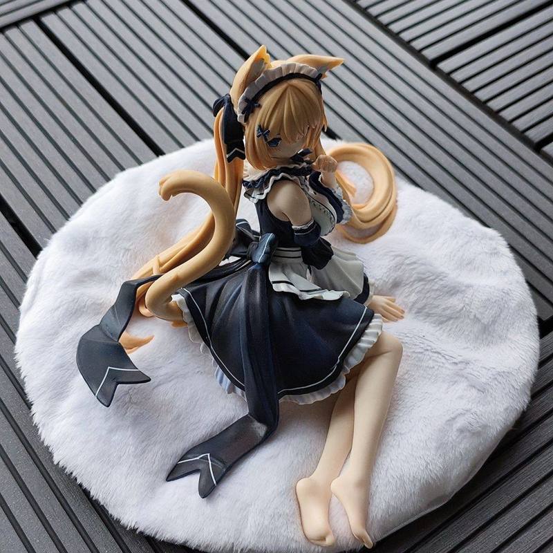 Generic Virtual Vtuber Garden Serena Cat Ear Maid Figure Anime Cat Girl Statue Pc Case Decor Desktop Ornament Collectible Model