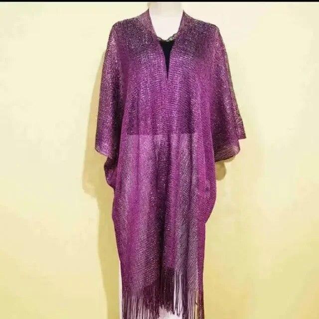 Tassel Gold Bikini Cover Up Sexy Beach Dress Tunics for Women Beachwear Summer cover-ups kaftan Evening Dress Shawls