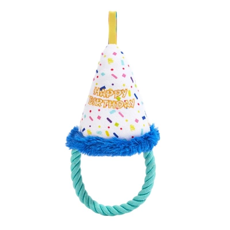 Durability Birthday Themed Dog Chew Toy Machines Washable Dog Chew Toy For Indoor Outdoor Playtimes