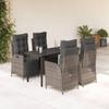 Vidaxl 5-Cz. Gartenmöbel-Set mit Kissen, Grau, PE-Rattan