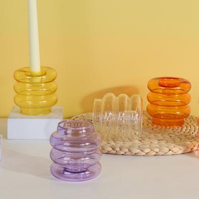 Glass Candle Holder 2 In 1 Vases Room Decoration Accessories Candle Holder Dining Table Home Decor European Wedding Decoration