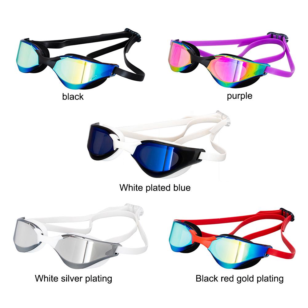 Professional Swimming Goggles Anti-Fog Electroplate HD Diving Glasses Adjustable Leak Proof UV Protection Glasses for Women Men