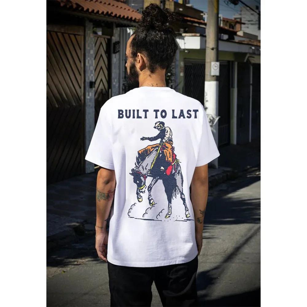 Men Cotton T-Shirt Short Sleeve Denim Graphic Apparel Harajuku Streetwear ONeck Tshirts Oversized Summer Men Tee Cowboy Clothing