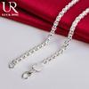 925 Sterling Silver 4mm Snake Bone Necklace Fashionable Wedding Jewelry