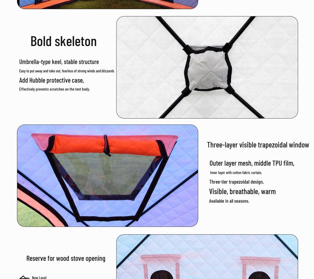 Winter Warm Tent: Insulated Cotton Ice Fishing & Camping Shelter