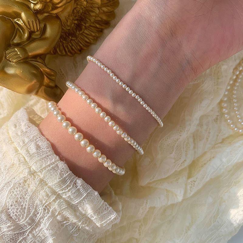 Retro Simple Artificial Pearl Bracelet For Women Fashion Versatile Temperament Bracelet Birthday Gift