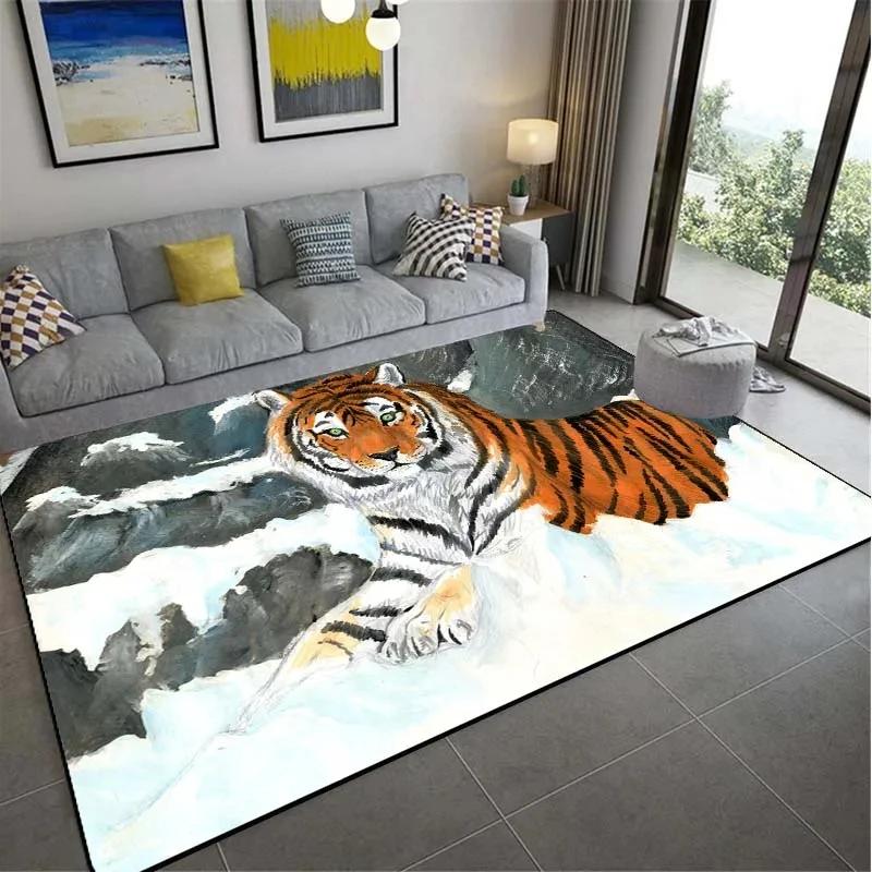 Home Decoration Tiger Wild Animals Pattern European Style Floor Mat Hallway Rug Bedroom Living Room Kitchen Hallway Rug