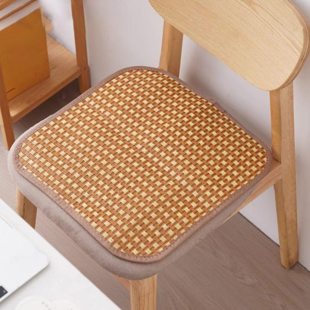 4 Piece Breathable Rattan Cooling Seat Cushion Non-slip Car Chair Cushion Seat Cover  Office
